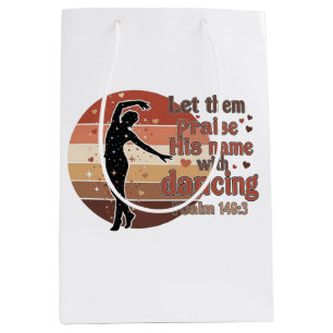 Silhouette of a dancer - Psalm based design Medium Gift Bag