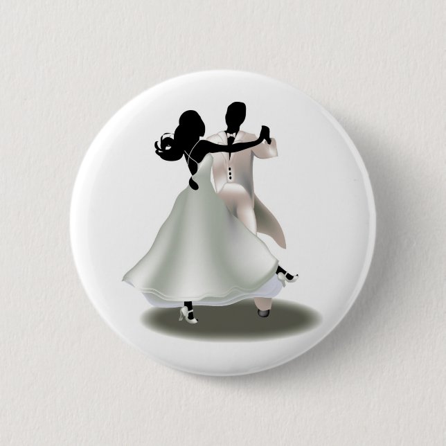 Silhouette of a Dancing Couple 6 Cm Round Badge (Front)