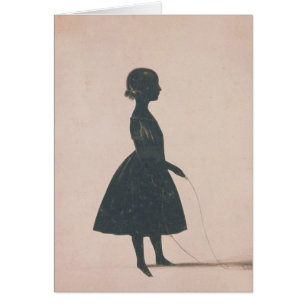 Silhouette of a girl with a skipping rope