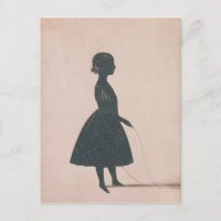 Silhouette of a girl with a skipping rope
