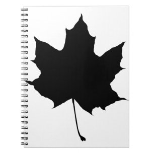 Silhouette of a maple leaf notebook
