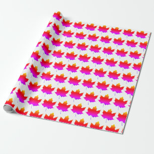 Silhouette of a maple leaf wrapping paper