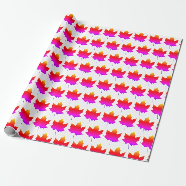 Silhouette of a maple leaf wrapping paper (Unrolled)