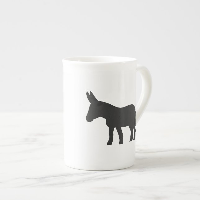 Silhouette of a mule bone china mug (Front Right)