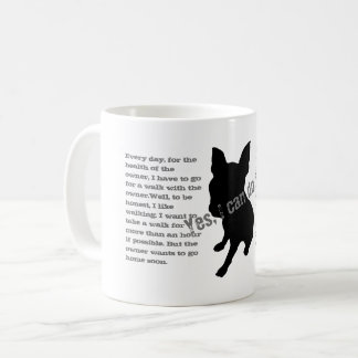 silhouette of a sitting dog coffee mug
