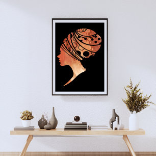 Silhouette Of An African Woman Poster