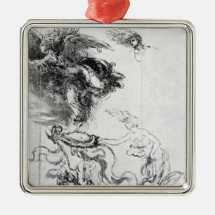 Silhouette of an Angel Metal Tree Decoration