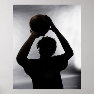 Silhouette of basketball player poster