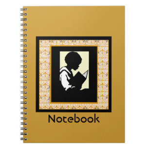 Silhouette of Boy Reading Blank Book