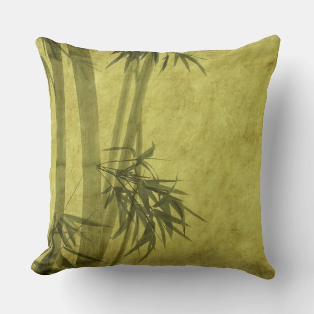 Silhouette of branches of a bamboo on paper cushion (Front)