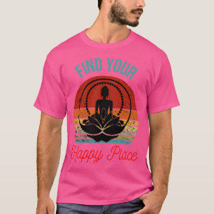 Silhouette of Buddha in Lotus Flower Find Your Zen T-Shirt