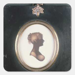 Silhouette of Cassandra Austen, c.1809 Square Sticker