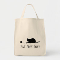 Silhouette of Cat at Play "Eat Prey Love"
