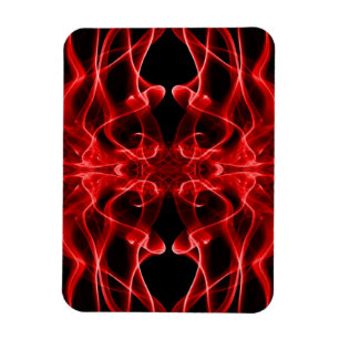 Silhouette of Coloured Smoke Abstract red black Magnet