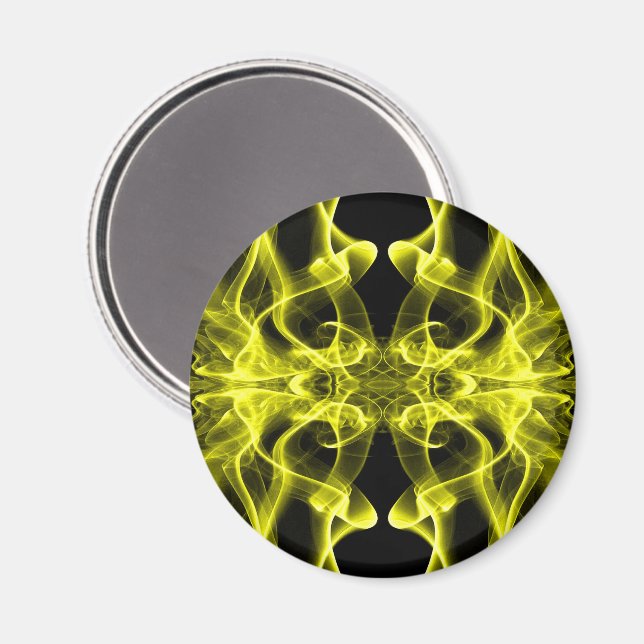 Silhouette of Coloured Smoke Abstract yellow Magnet (Front/Back)