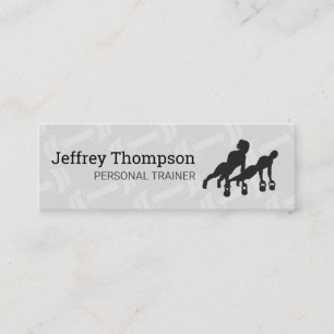 Silhouette of Couple Working Out Mini Business Card