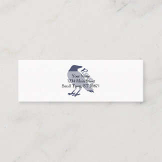 Silhouette of crow - Choose background color Mini Business Card