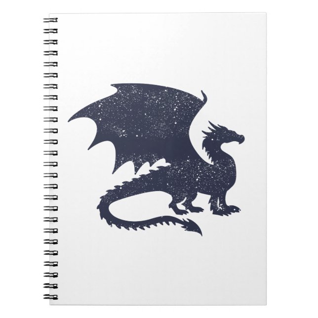 Silhouette of dragon - Choose background colour Notebook (Front)