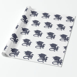Silhouette of dragon - Choose background colour Wrapping Paper