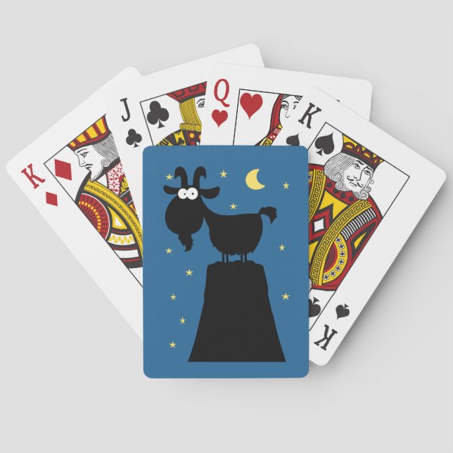 Silhouette of Goat on Mountain Playing Cards (Back)