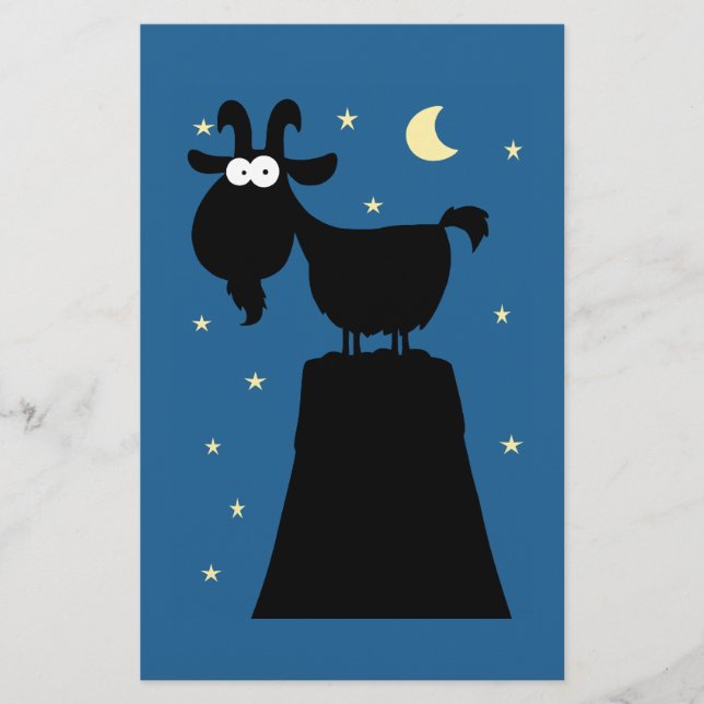 Silhouette of Goat on Mountain Stationery (Front)