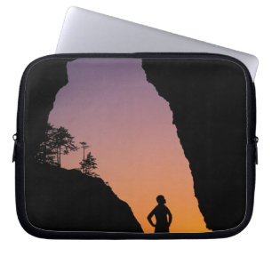 Silhouette of hiker, Point of the Arches, Laptop Sleeve