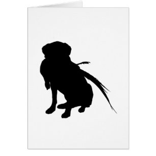 Silhouette of Labrador Retriever with pheasant