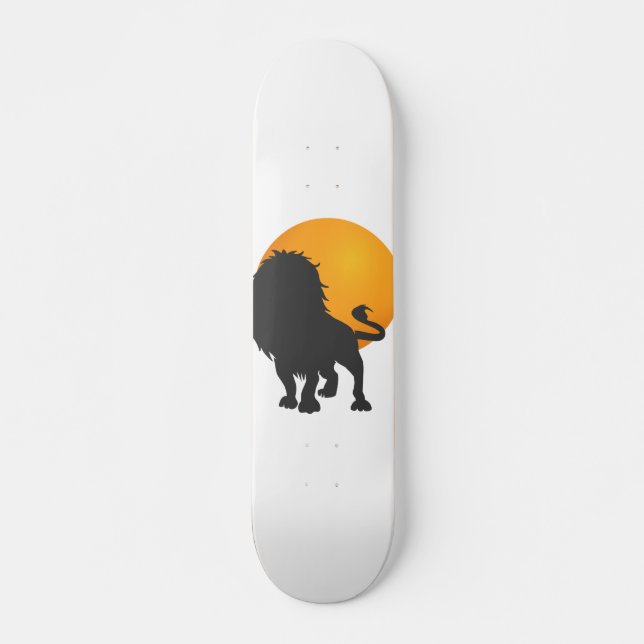 Silhouette of lion - Choose background colour Skateboard (Front)