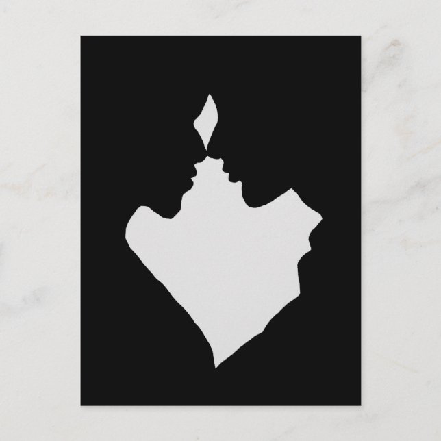silhouette of man and woman in love postcard (Front)