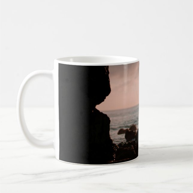 Silhouette of man in cave coffee mug (Left)