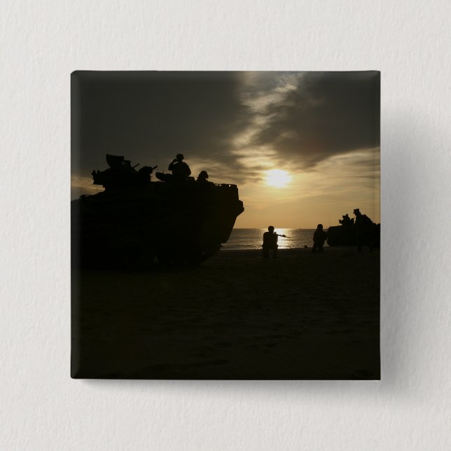 Silhouette of Marines 15 Cm Square Badge (Front)