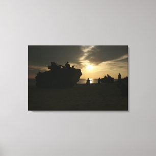Silhouette of Marines Canvas Print
