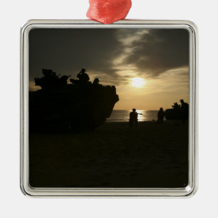 Silhouette of Marines Metal Tree Decoration