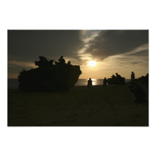 Silhouette of Marines Photo Print