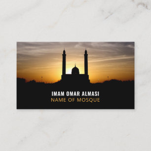 Silhouette of Mosque, Islamic, Religious Business Card