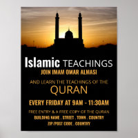 Silhouette of Mosque, Islamic Teaching Advertising