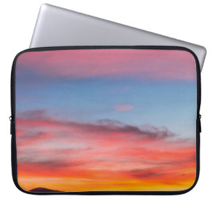 SILHOUETTE OF MOUNTAIN UNDER CLOUDY BLUE SKY PHOTO LAPTOP SLEEVE