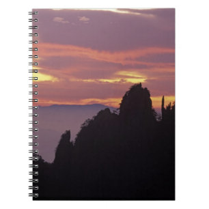 Silhouette of Mt. Huangshan (Yellow Mountain) at Spiral Notebook