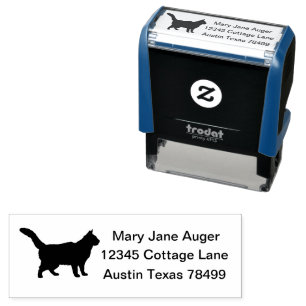Silhouette of Nebelung Cat Self-inking Stamp