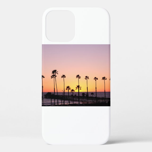 Silhouette of palm trees and dock during sunset Case-Mate iPhone case (Back)