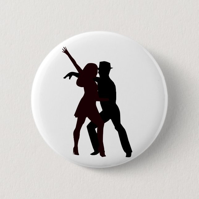 Silhouette of Salsa Dancers 6 Cm Round Badge (Front)