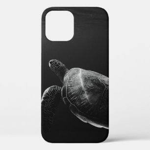 SILHOUETTE OF SEA TURTLE UNDERWATER iPhone 12 CASE