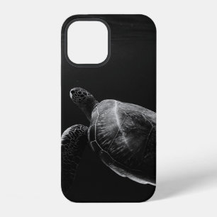 SILHOUETTE OF SEA TURTLE UNDERWATER iPhone 12 CASE