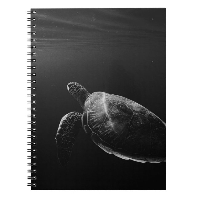 SILHOUETTE OF SEA TURTLE UNDERWATER NOTEBOOK (Front)