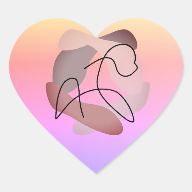 Silhouette of Serenity: The Beauty of a Free Horse Heart Sticker (Front)