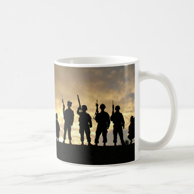 Silhouette of Soldiers in 101st Airborne Division Coffee Mug (Right)