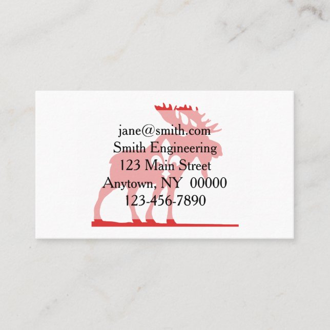 Silhouette of the moose - Choose background colour Business Card (Front)