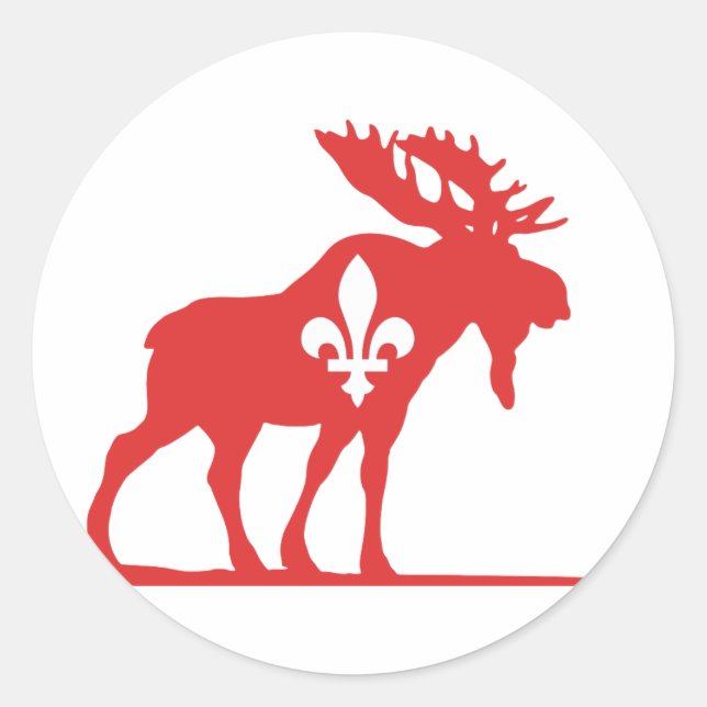 Silhouette of the moose - Choose background colour Classic Round Sticker (Front)