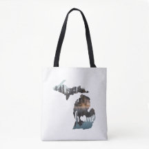 Silhouette Of The State Of Michigan On White