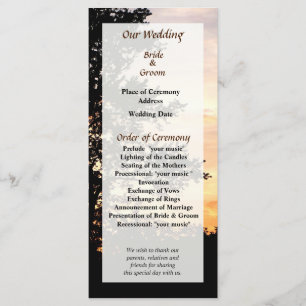 Silhouette of Trees Wedding Program Programme